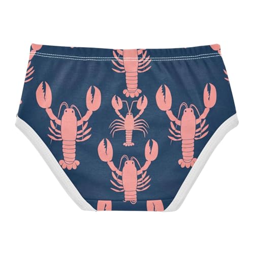 Cotton Girls Underwear Toddlers Cute Peach Lobster Dark Blue Girl Panties Cute Pattern Kids Briefs Undies 2t2