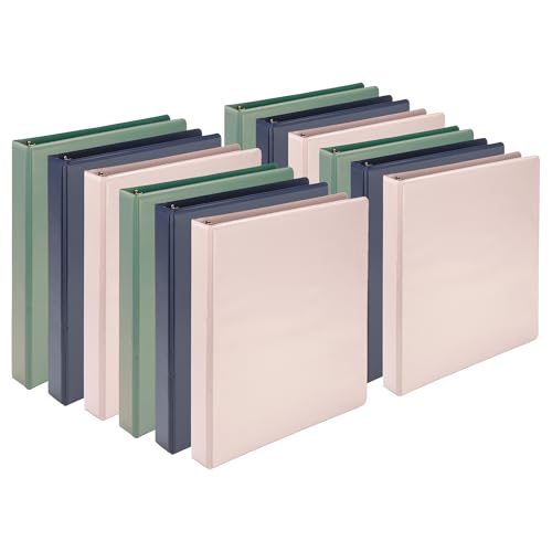 Image of Samsill Plant-Based 1 Inch Durable D-Ring, View Binder, Eco-Friendly, USDA Certified Biobased, 12 Pack, Boho Assortment