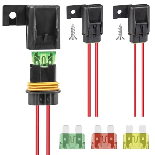 AUKENIEN IP67 Wasserdicht KFZ Sicherungshalter 12 Volt 12AWG 16AWG Kabeldieb Flachsicherungshalter 12V mit Stromdieb Sicherung 20A 30A 40A Standard Autosicherungen et Schrauben AUKENIEN IP67 Wasserdicht KFZ Sicherungshalter 12 Volt 12AWG 16AWG Kabeldieb Flachsicherungshalter 12V mit Stromdieb Sicherung 20A 30A 40A Standard Autosicherungen et Schrauben