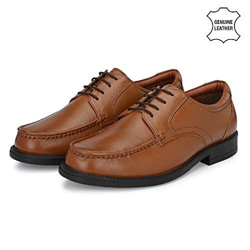 Image of Auserio Men's Full Grain Leather Derby Lace Up Formal Shoes | Anti Skid Sole & Waxed Laces | Antimicrobial & Heat-Insulating | Memory Foam Padded Insole | Shoes for Office & Parties (SSE 231.232.233)