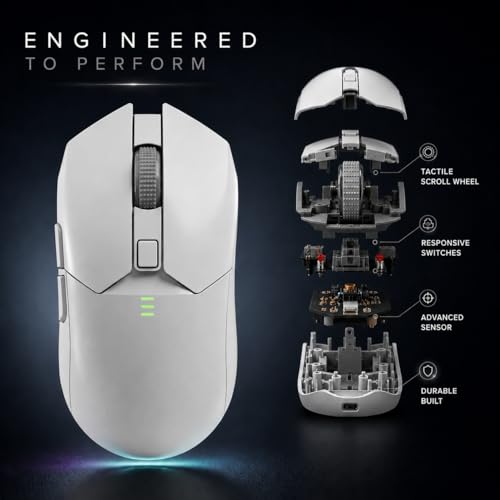 Image of Offbeat Ivy Blutooth 5.2 + 2.4Ghz Wireless Gaming Mouse | Triple Device connectivity | 5000 DPI 6D Button | 600 mAh Battery 100 Hours Playtime | Silent Click (White)
