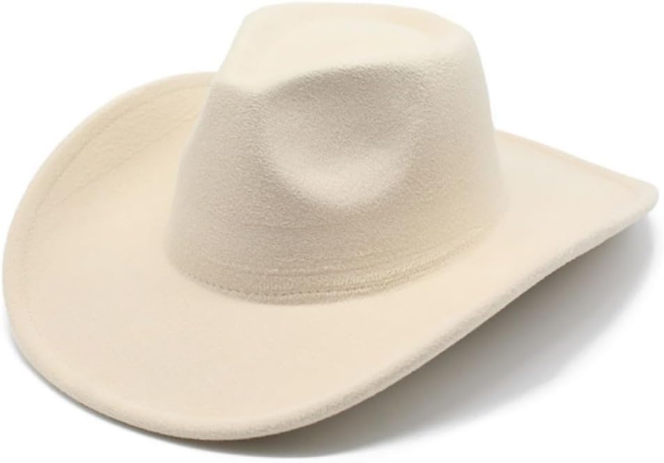 Classic Wide Brim Wool Fedora Hat, White