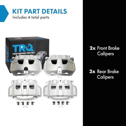 Image of TRQ Brake Caliper Set Compatible with 2008-2014 Ford E-150 E-250 2008-2018 E-350 Super Duty