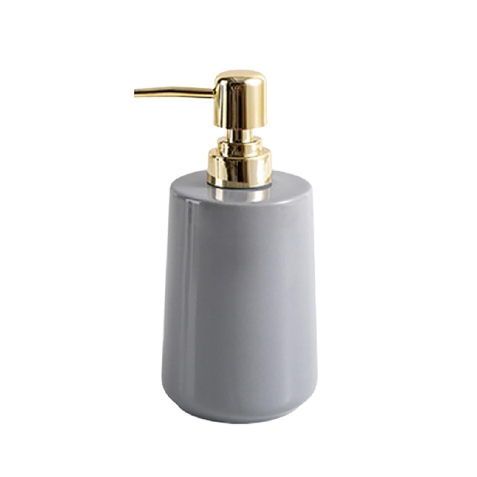 Bx9re7tk3g Gris Hand Wash Dispenser Ceramics Liquid Soap Dispenser For Bathroom With Gold Pump，Dish For Kitchen，13.8Oz Refillable Countertop Lotion Hand For Shower Bathroom & Kitchen(Gris)