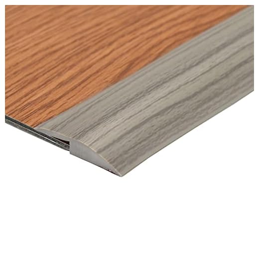 ZEYUE 6.56 FT PVC Carpet & Floor Edging Trim Strip-Threshold Transition Strips-Self Adhesive-Suitable for Threshold Transitions with a Height Less Than 5 mm (5mm, Grey Wood Grain)