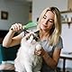 2 Stück Pet Hair Remover Fellmagnet Handschuh und 1 Stück Selbstreinigender Flohkamm für Katzen,Fellpflegebürste für Haustiere,Wiederverwendbare Handschuhe Doppelseitige von Tierhaaren für Katzen Fel