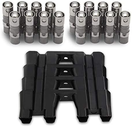 TENSHEN 16 Pcs Performance Hydraulic Roller Valve Lifters 12499225 with 4 Guide Trays 12595365 for Chevy GM LS1 LS2 LS7 HL124