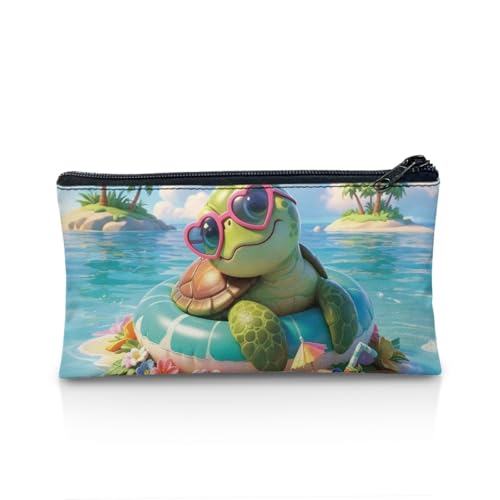 Image of Tropical Turtle Pencil Case Lightweight Pencil Box for Preschool Toddlers Girls Pen Holder for Stationery Storage Ideal for School Classroom