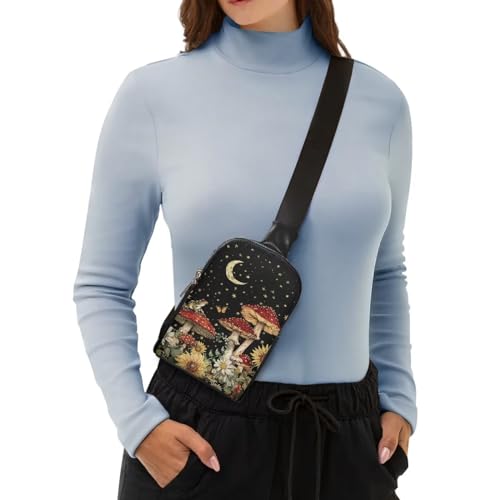 Fashion Mushroom Crossbody Backpack for Women Chest Bag Small Satchel Purses Portable Convenient Mini Sling Backpack Can Match Various Outfits for Daily Use4