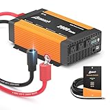 Ampeak 2000W Power Inverter with Anti-Spark Waterproof Cable Conversion Efficiency 89.37% Car Inverter 12V to 110V 3AC Outlets Dual 5V/3.1A USB Ports Modified Sine DC to AC Inverter for Vehicles