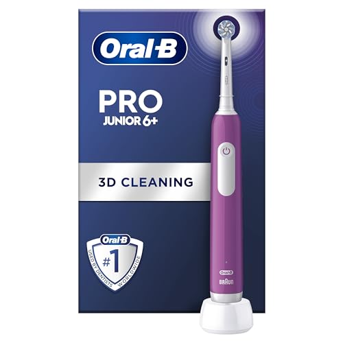 Oral-B Pro Junior Electric Toothbrush, 1 Purple Handle, 1 Toothbrush Head, Designed By Braun, For Ages 6+