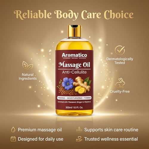 Image of AROMATICO Anti Cellulite Massage Oil for Skin Firming, Shaping & Toning of Cellulite-Prone Areas, Massage Oil for Women for Toning & Deep Nourishment |300ml