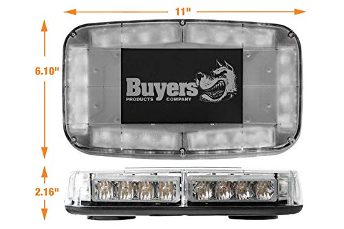 Buyers Products 8891049 Rectangular Multi‑Mount LED Mini Light Bar, Amber/Green – 11 Inch LED Strobe Light Bar with 10 Flash Patterns, Magnetic or Permanent Mount, Emergency Warning Light for Trucks by Buyers Products Company - Image 3