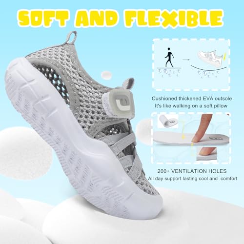Image of JOINFREE Toddler Boys Girls Water Shoes Breathable Qucik Dry Sport Beach Sandals Lightweight Barefoot Flexible