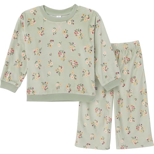 Image of Modern Moments by Gerber baby-girls Toddler Bunny Fleece 2-piece Sweater & Pant Pajama Set