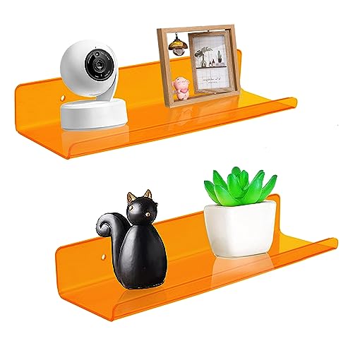 ROYALITA Lot de 2 petites étagères murales en acrylique - 30 cm - Étagères suspendues pour plantes - Décoration d'intérieur - Pour salle de jeux, chambre...