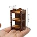 Odoria Dollhouse Bookshelf Miniature Shelf: 1/12 Scale Nightstand Bedside Table for Bedroom Vintage - Mini Wood Furniture Victorian for Office Living Room - Tiny Library Study Shelving Retro Brown