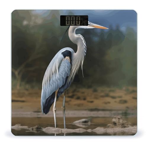 Báscula digital de baño con vidrio templado y pantalla LCD miniatura 1