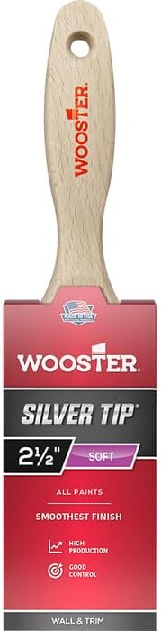 12-Pack of 2-1/2” Wooster Brush Company 5222 Silver Tip CT Polyester Flat Varnish Paint Brush