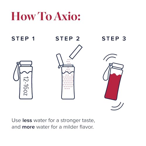Image of LifeVantage AXIO Regular Energy Drink Powder, Nootropic Supplement, Focus & Mood Support, with L-theanine, Green Tea, B Vitamins, DMAE, Quercetin & Pine Bark, Red Raspberry, 30 Packets