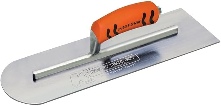 Kraft Tool CF284PF Round End-Square Back Cement Trowel with ProForm Handle, 14 x 4-Inch