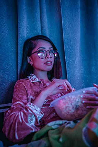 Image of Roshfort Women Computer Glasses Bluecut Blue Blocking anti glare Eye Protection Spectacle Frames Zero Power Clear Eyeglasses For Women & Girls (Medium, E-3)