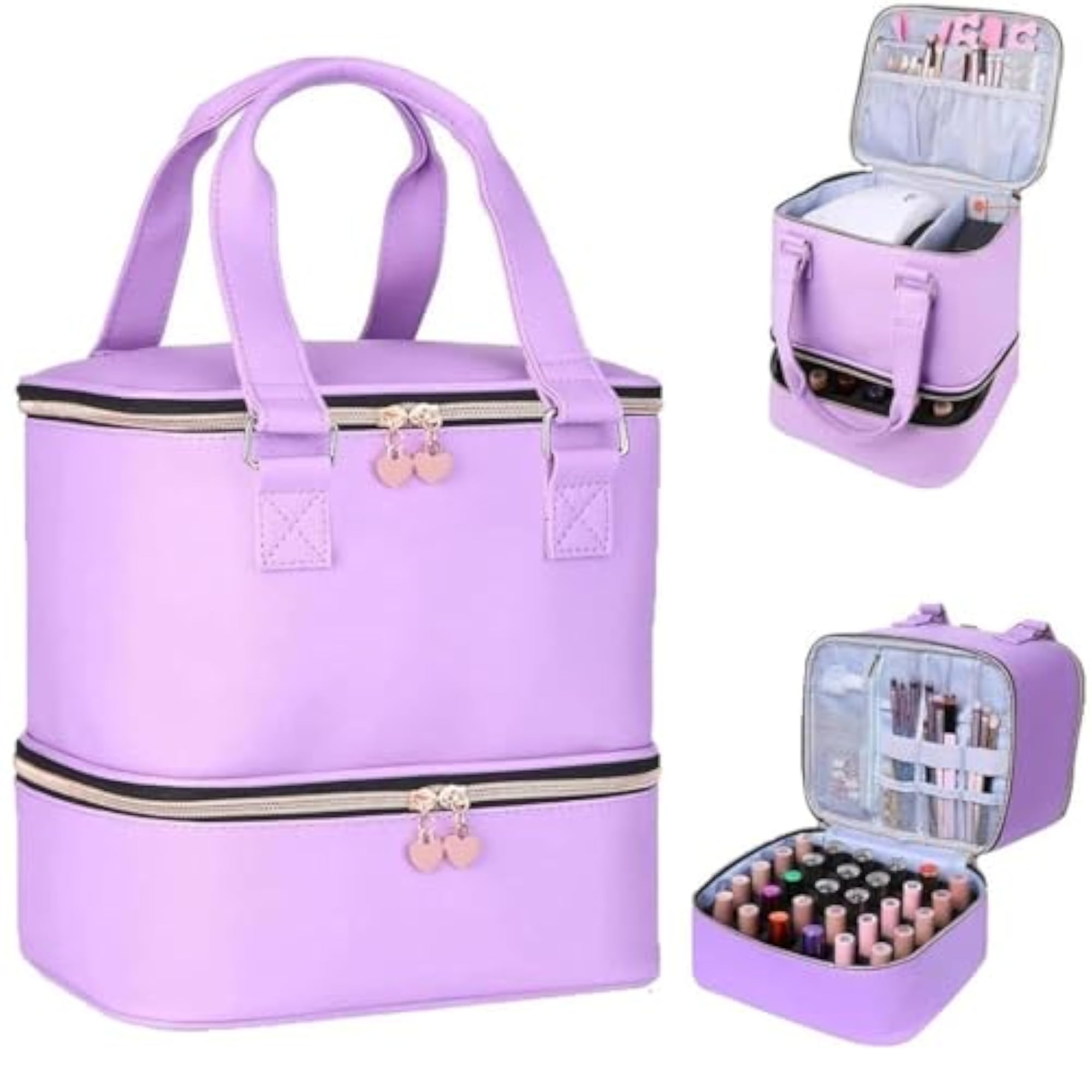 Double Layer Nail Polish Storage Bag, Travel Carrying Bag