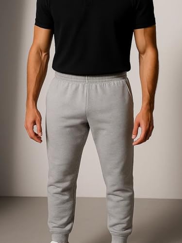 Calça de Moletom Masculina Peluciado com Bolso Jogger Cinza G