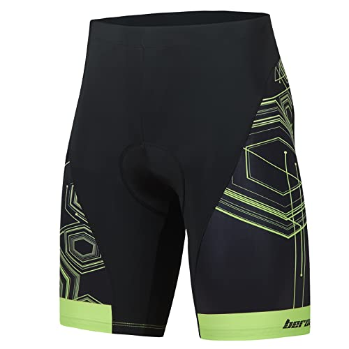 Beroy Men's Cycling Shorts Padded Bike Shorts Padding Spin Compression Road Biking Tights With Drawstring(Green,Xl) #TOP1