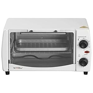 WOLTU Mini-Pizza Oven 12 Liter Dubbele Glazen Deur met Bakplaat en Draaispit met Timer 0-250 ° C 800W, Wit