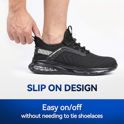 Image of Furuian Steel Toe Shoes for Men Work Women Lightweight Air Cushion Sneakers Slip Resistant Safety Work Boots Indestructible Shoes