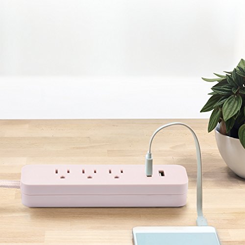 Globe Electric - 78257 Designer Series Power Strip, Rose 3 Outlet #TOP3