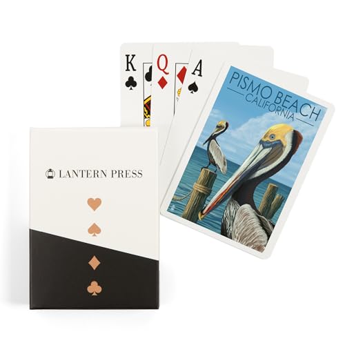 Lantern Press Pismo Beach, California, Pelicans, 52 naipes póker