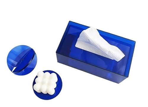 Acrylic Colorful Tissue Box Nordic Luxury Tissue Dispenser Box Desktop Napkin Holder Decoration(BLUE)