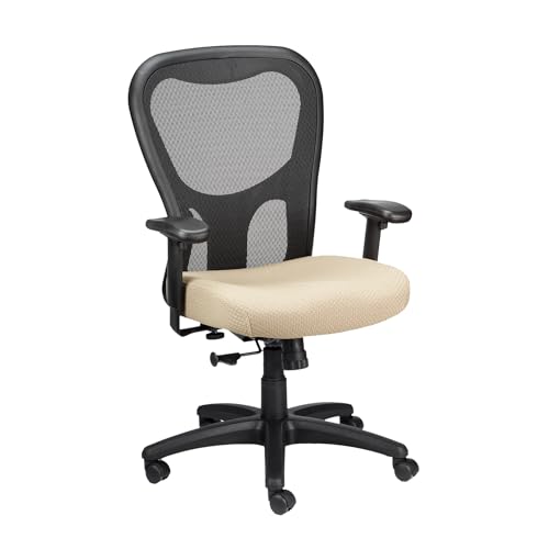 Image of Tempur-Pedic TP9000C Mesh Swivel Task Chair with Tempur Material, Cooling Gel Layer, Adjustable Armrests, and Lumbar Support, Beige