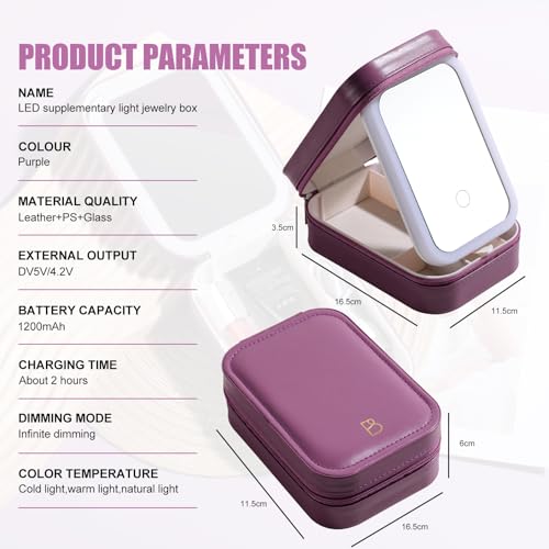 50% Off BS-MALL Travel LED Makeup Mirror Case with Storage