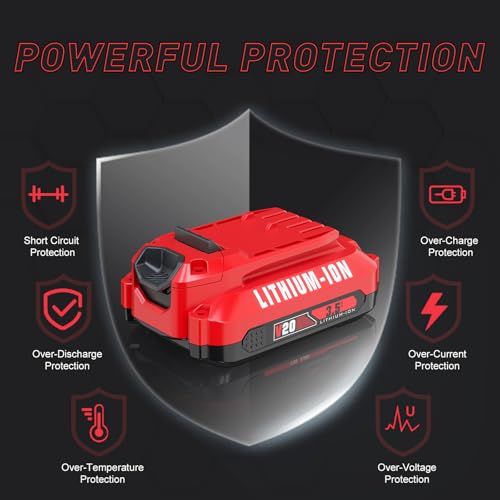 Image of Bonadget 2Pack 3.5Ah Battery and Charger Set for Craftsman 20V Battery Replacement for Craftsman V20 CMCB202 CMCB2011 CMCB205 Lithium-ion Battery with CMCB104 Charger Set