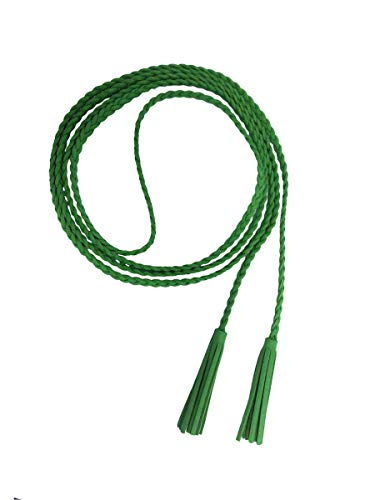 Nanxson Women/Girls Fashion Decorative Knitted leather Waist Chain/Rope/Belt with Tassel PDW0042 (green)