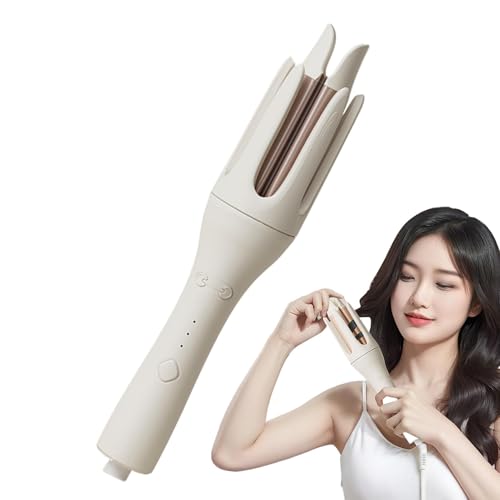 Suphyee Rizador de pelo automático, Rizador de pelo automático - Rizador de pelo automático de iones negativos 32 mm - Rizador de barril ancho, rizador giratorio con apagado automático para mujeres y