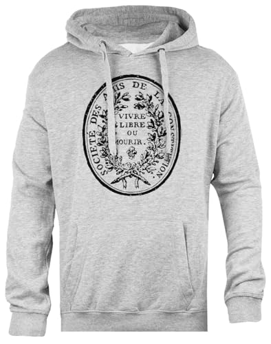 Pinitotee Jacobin Club Seal French Revolution Sudadera con Capucha Unisex Gris Regular
