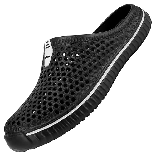 SAGUARO Chaussures de Jardin Homme Femme Chausson Douce Anti-Slip Pantoufle Extérieur Intérieur Chaussons 41EU Noir