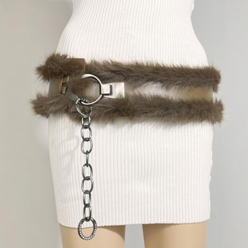 Plush Leather Waist Cincher Fashionable Vintage Waistband Hiphop Jeans Belt for Evening Parties and Weddings4