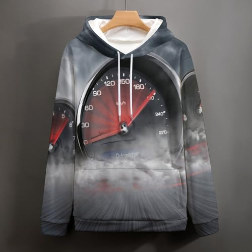 Sweat à capuche voiture UMENG pull unisexe noir taille S - 4