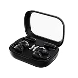 2-in-1 Ear Clip and semi-in-Ear 2 Pairs of Headphones The New Model in 2025 is Equipped with Intelligent Digital Display Power Bank Outdoor Sports air Conduction (Black)