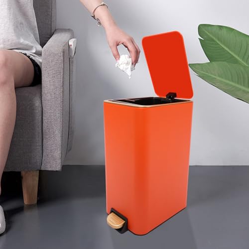 Caneca de basura con pedal 12L naranja