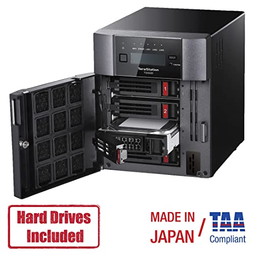 Image of BUFFALO TeraStation 5420DN 4-Bay Business Desktop NAS 64TB (4x16TB) with Hard Drives Included RAID iSCSI Network Storage File Server