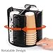 Eorbow 2 Pack Coffee Cup Dispenser, Rotatable 4 Compartment Cup and Lid Holder, Plastic Paper Cup Storage Organizer for Office Restaurant Breakroom Coffee Station Bar Buffet Kitchen Countertop