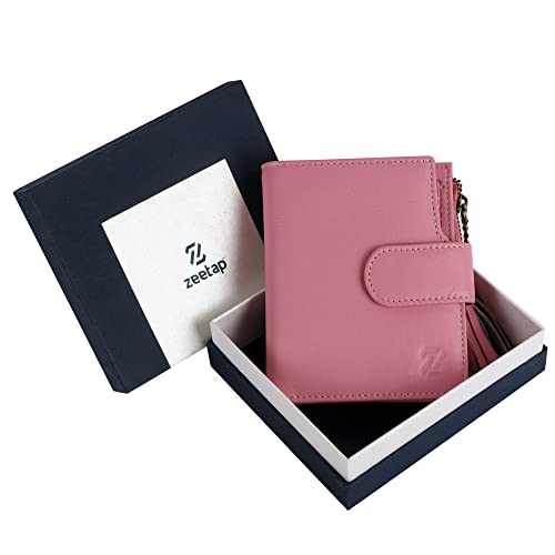 Image of Zeetap Wallets for Women - Genuine Leather Ladies Wallet - RFID Wallet for Ladies | Gift Wallet for Women and Girls - Female Zipper Wallet (Mauve Pink)
