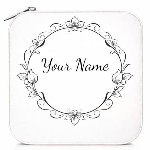Image of Mini Jewellery Travel Case, PU Leather Organizer Box, Small Portable Jewellery Storage Holder for Womens Rings Earrings Necklaces (Nature's Muse)