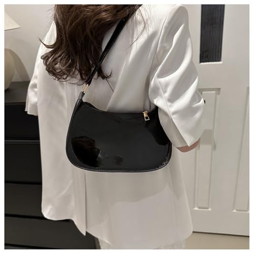 Image of Patent Leather Clutch Purse Shiny Evening Handbags for Women Armpit Shoulder Bag MINI Hobos